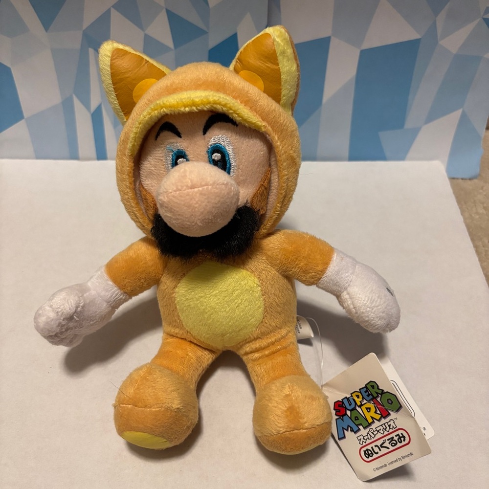 Nintendo Super Luigi Cat Plush - Orange and White
